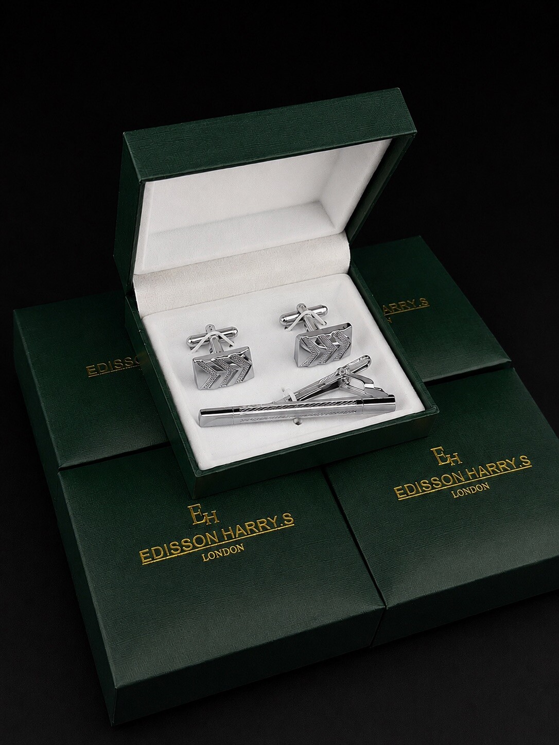 Wholesaler Edisson Harry's London - Cufflink set with a tie clip EDISSON HARRY,S