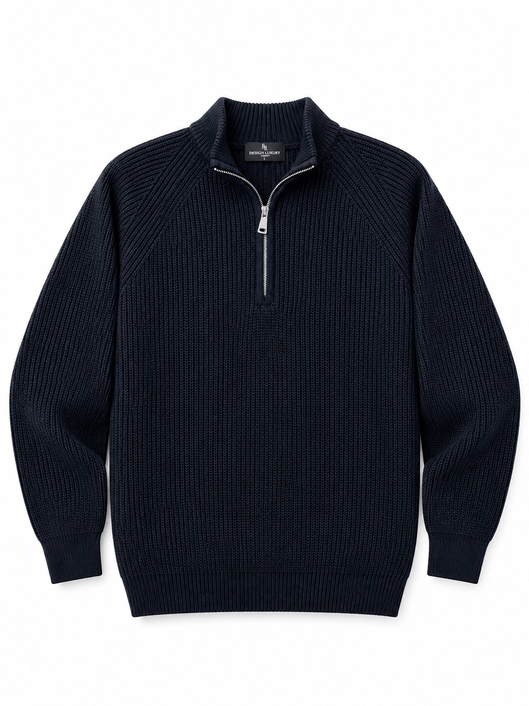 Großhändler Edisson Harry's London - Klassischer Strickpullover mit Halb-Reißverschluss