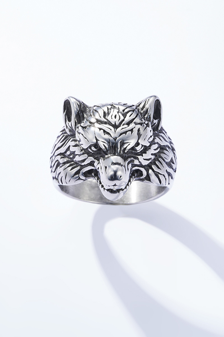 Grossiste ÉLINE L'ATELIER - Bague tête de loup en acier inoxydable