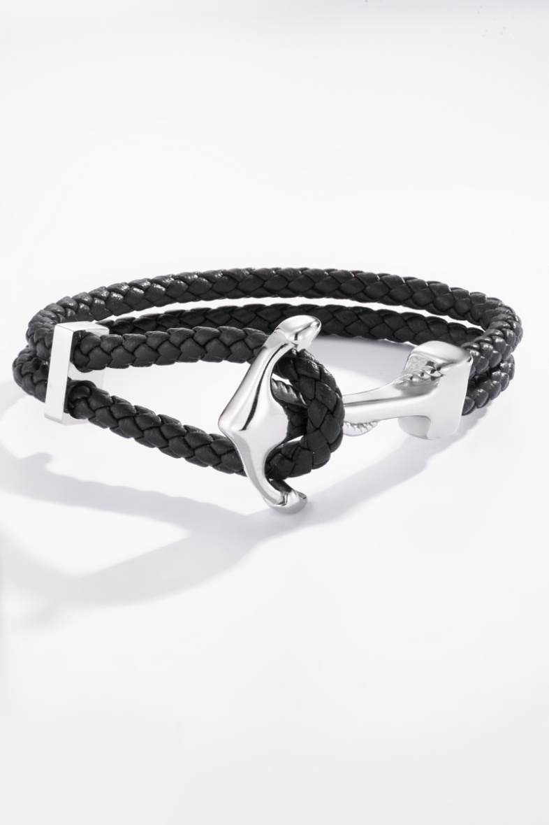 Grossiste ÉLINE L'ATELIER - Bracelet cuir et acier en acier inoxydable