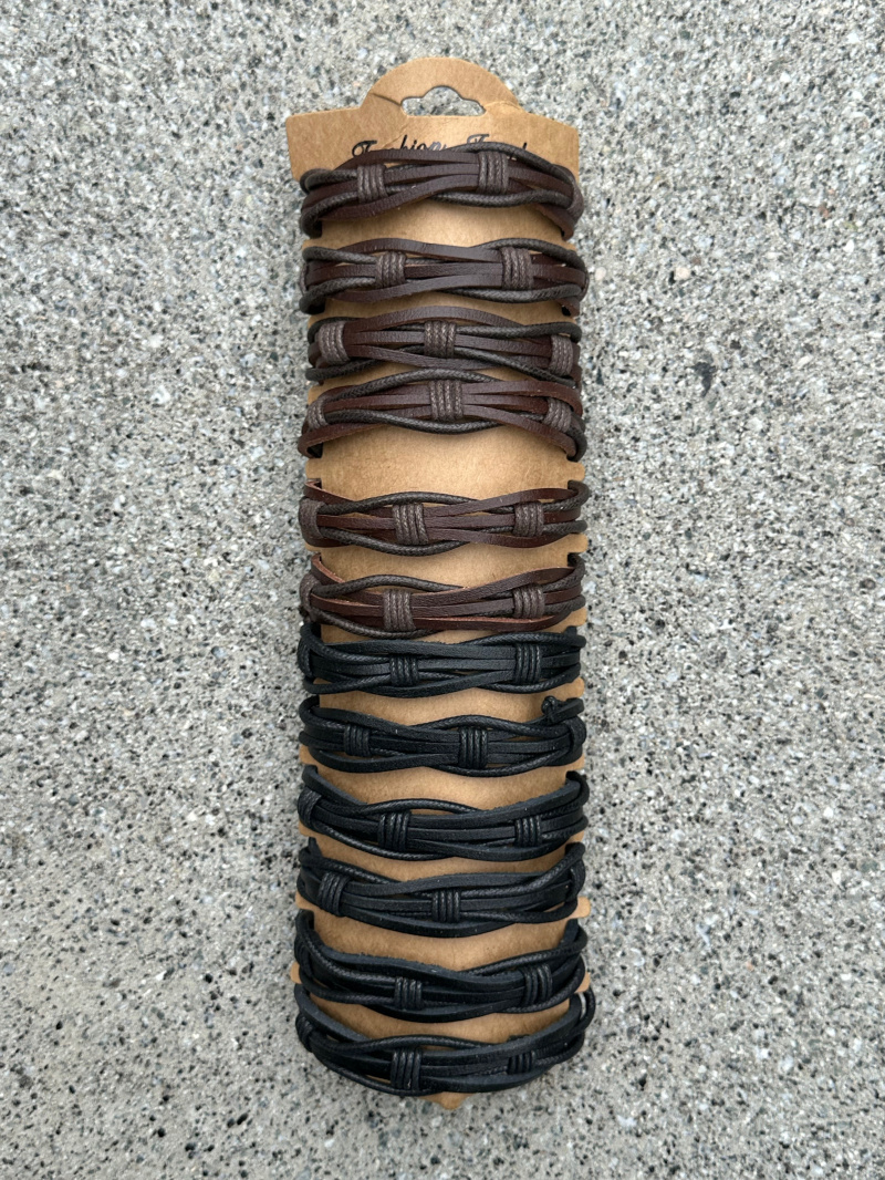 Wholesaler ÉLINE L'ATELIER - Pack of 12 genuine leather bracelets