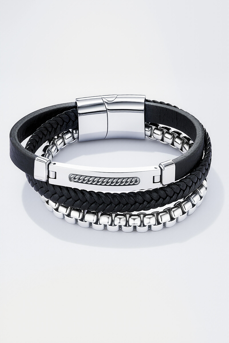 Wholesaler ÉLINE L'ATELIER - Leather and stainless steel bracelet