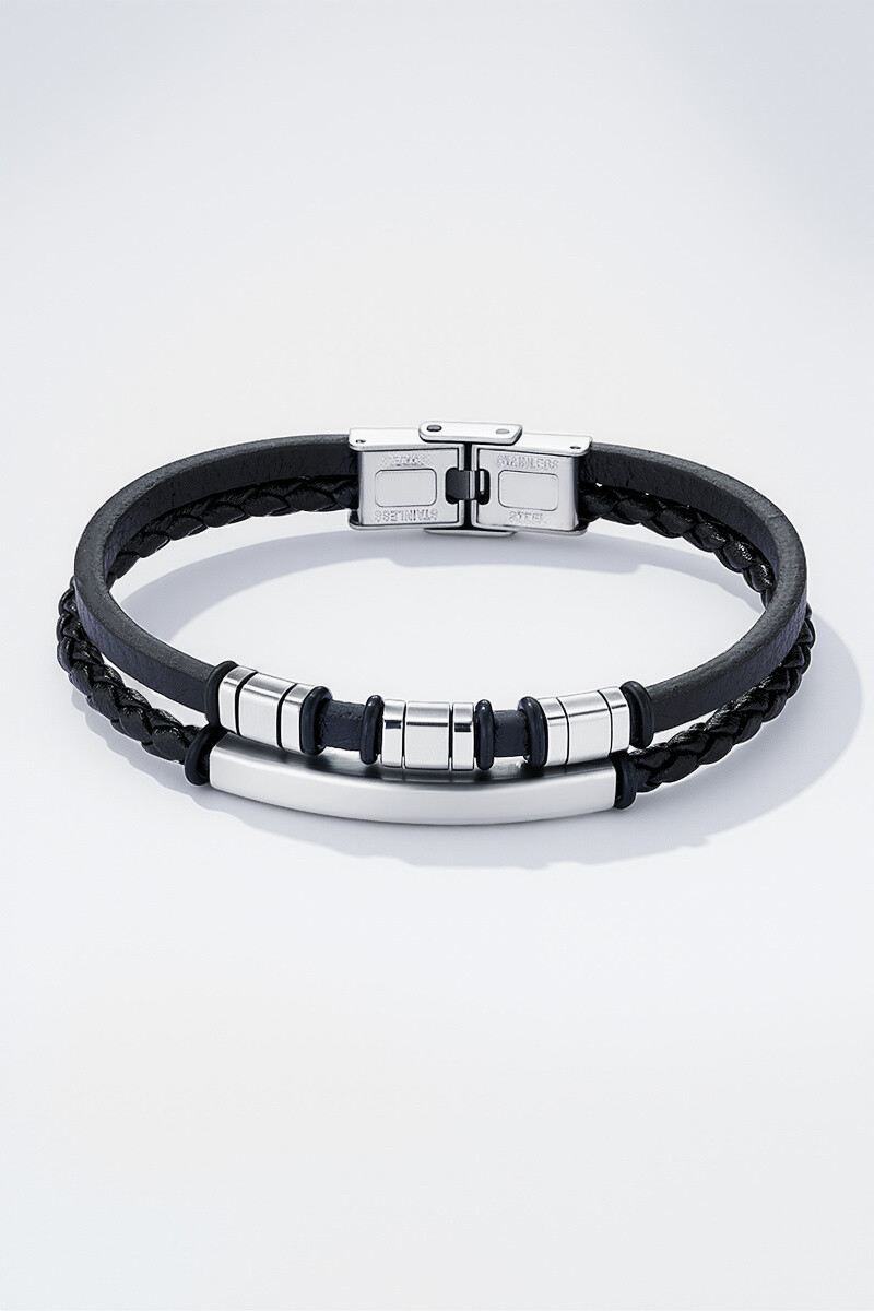 Wholesaler ÉLINE L'ATELIER - Leather and stainless steel bracelet