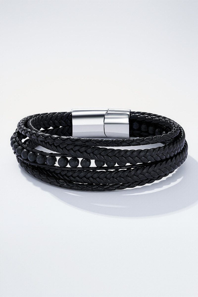 Wholesaler ÉLINE L'ATELIER - Leather and stainless steel bracelet