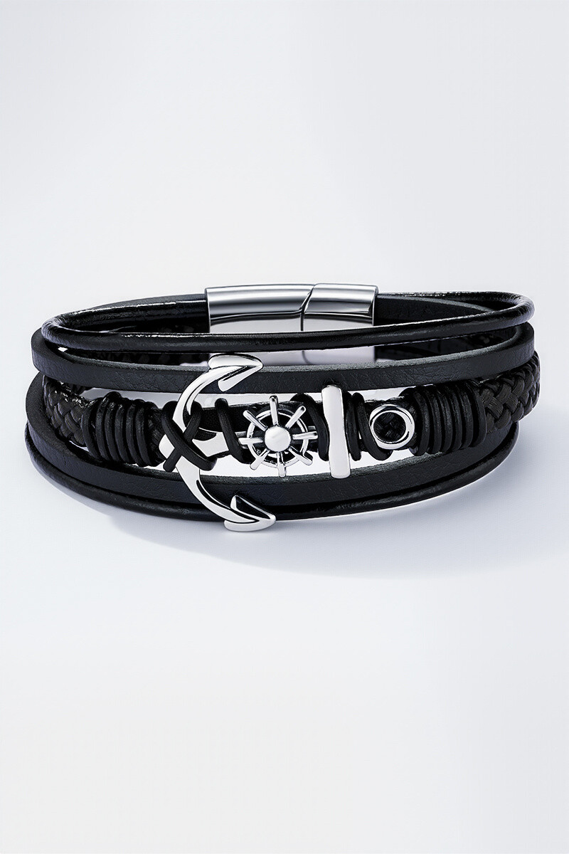 Wholesaler ÉLINE L'ATELIER - Leather and stainless steel bracelet