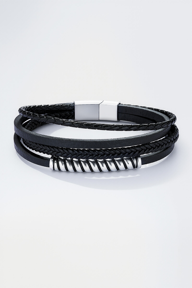 Wholesaler ÉLINE L'ATELIER - Leather and stainless steel bracelet