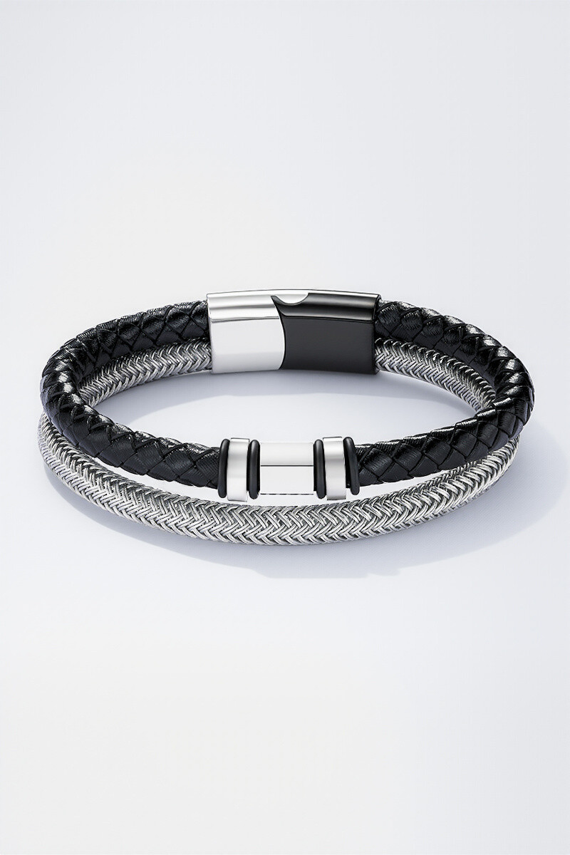 Wholesaler ÉLINE L'ATELIER - Leather and stainless steel bracelet