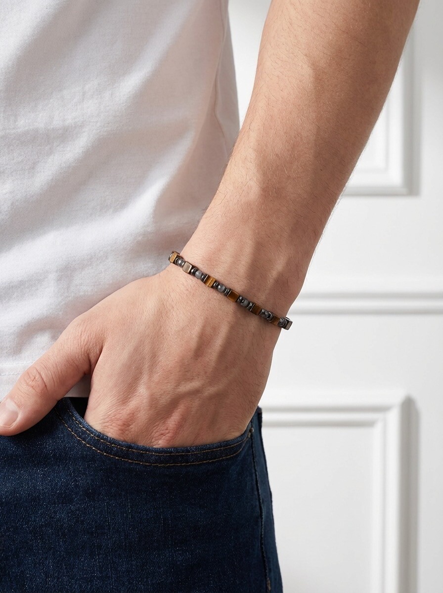 Großhändler ÉLINE L'ATELIER - Herrenarmband aus Edelstahl