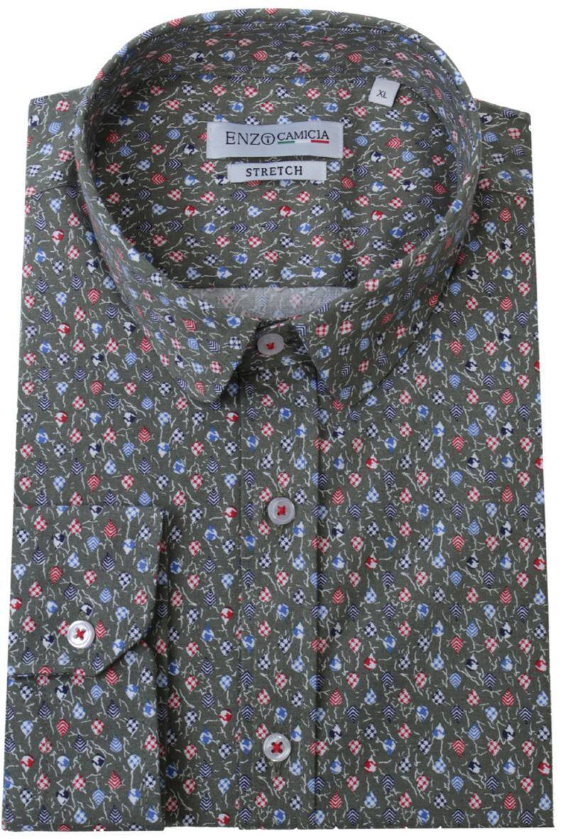 Grossiste Enzo Camicia - Chemise cintrée à motifs en STRETCH