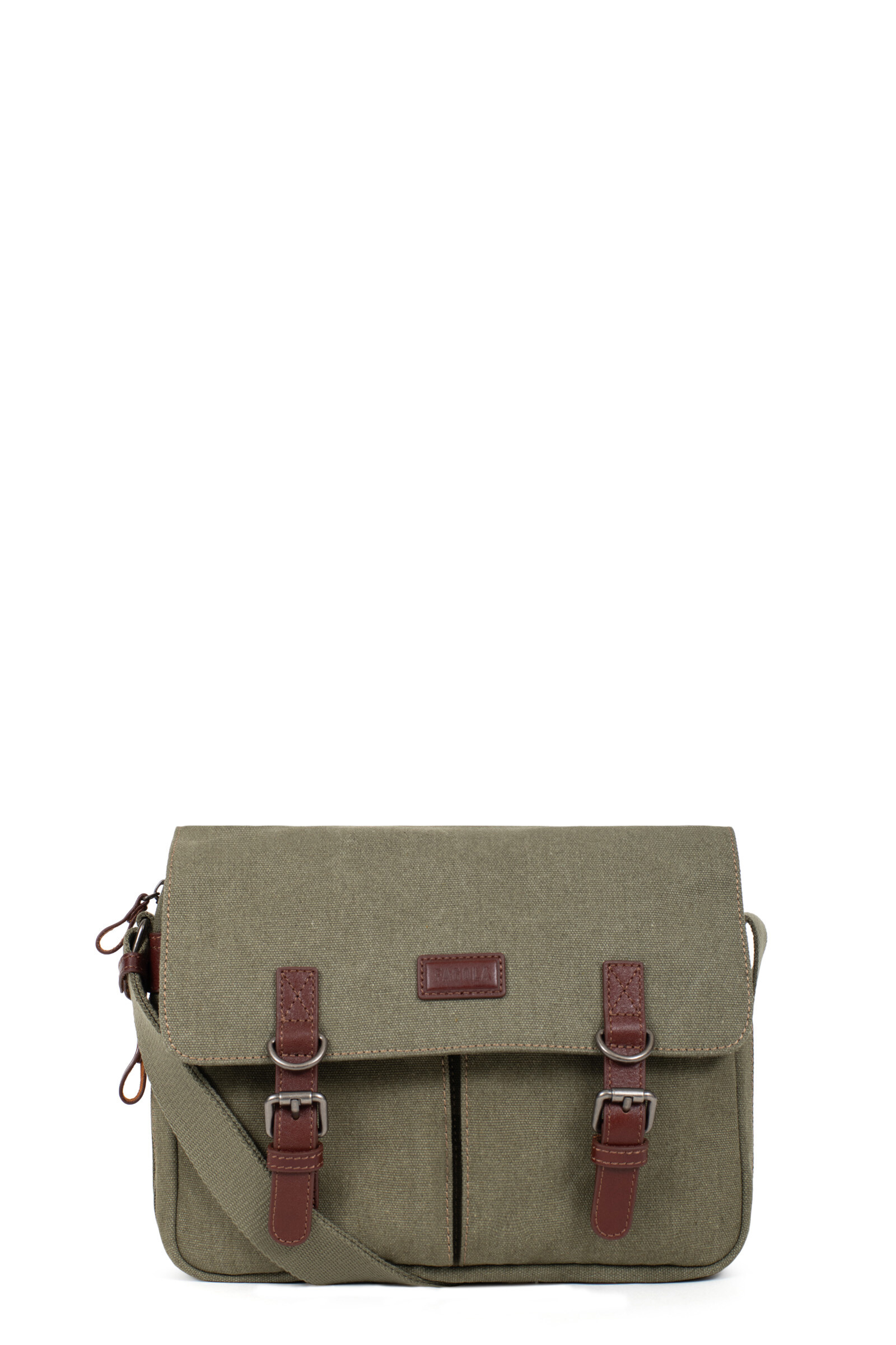 Großhändler Fagola - Fagola - Reporter -Tasche - Leinwand garniertes Leder - Ligne Léo