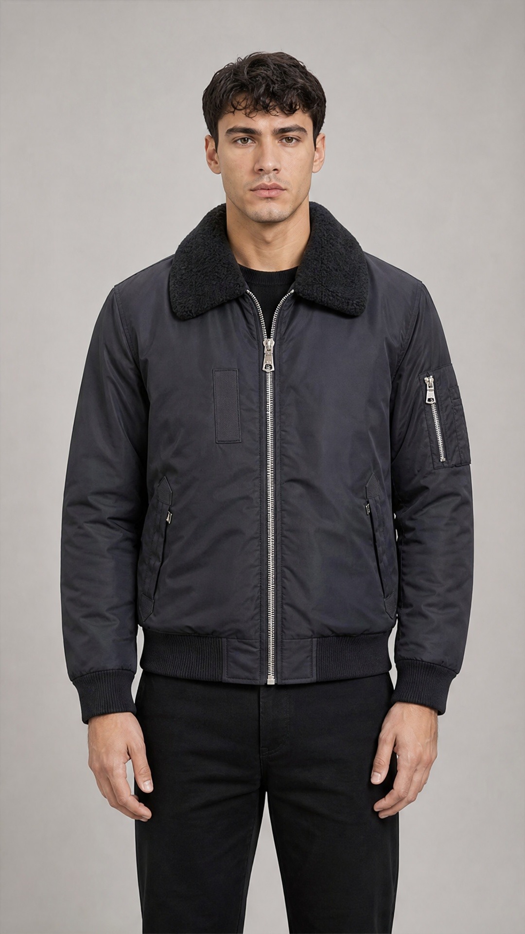 Grossista FIVE EVER - Bomber con Collo Sherpa