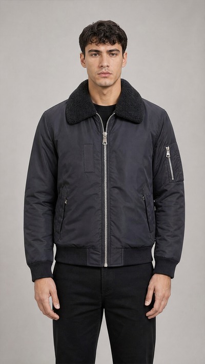 Grossiste FIVE EVER - Blouson Bomber Col Sherpa Grossiste FIVE EVER - Blouson Bomber Col Sherpa