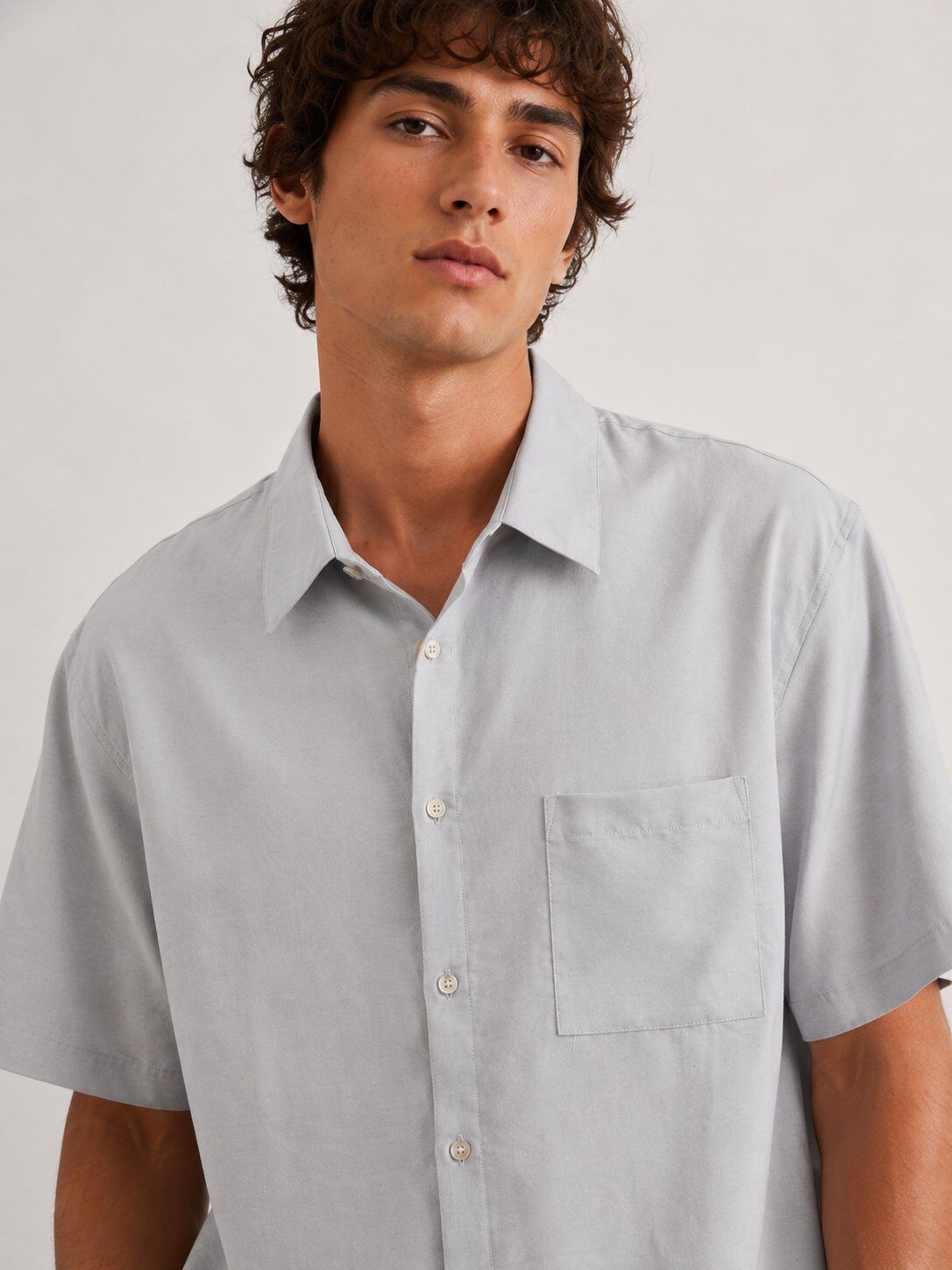 Grossista FIVE EVER - Camicia a maniche corte in lyocell e cotone