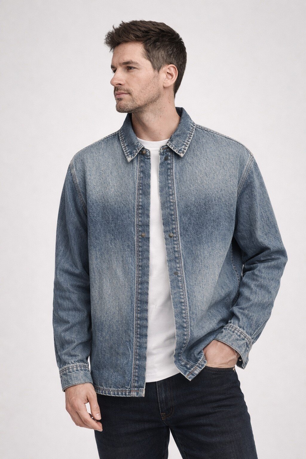 Großhändler FIVE EVER - Herren-Jeanshemd