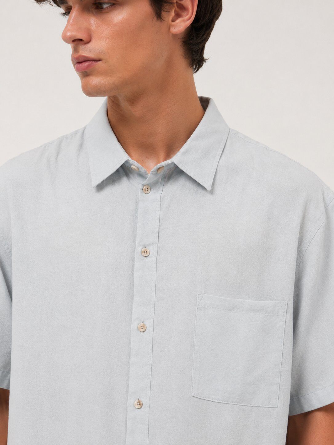 Grossista FIVE EVER - Camicia a Maniche Corte Celeste