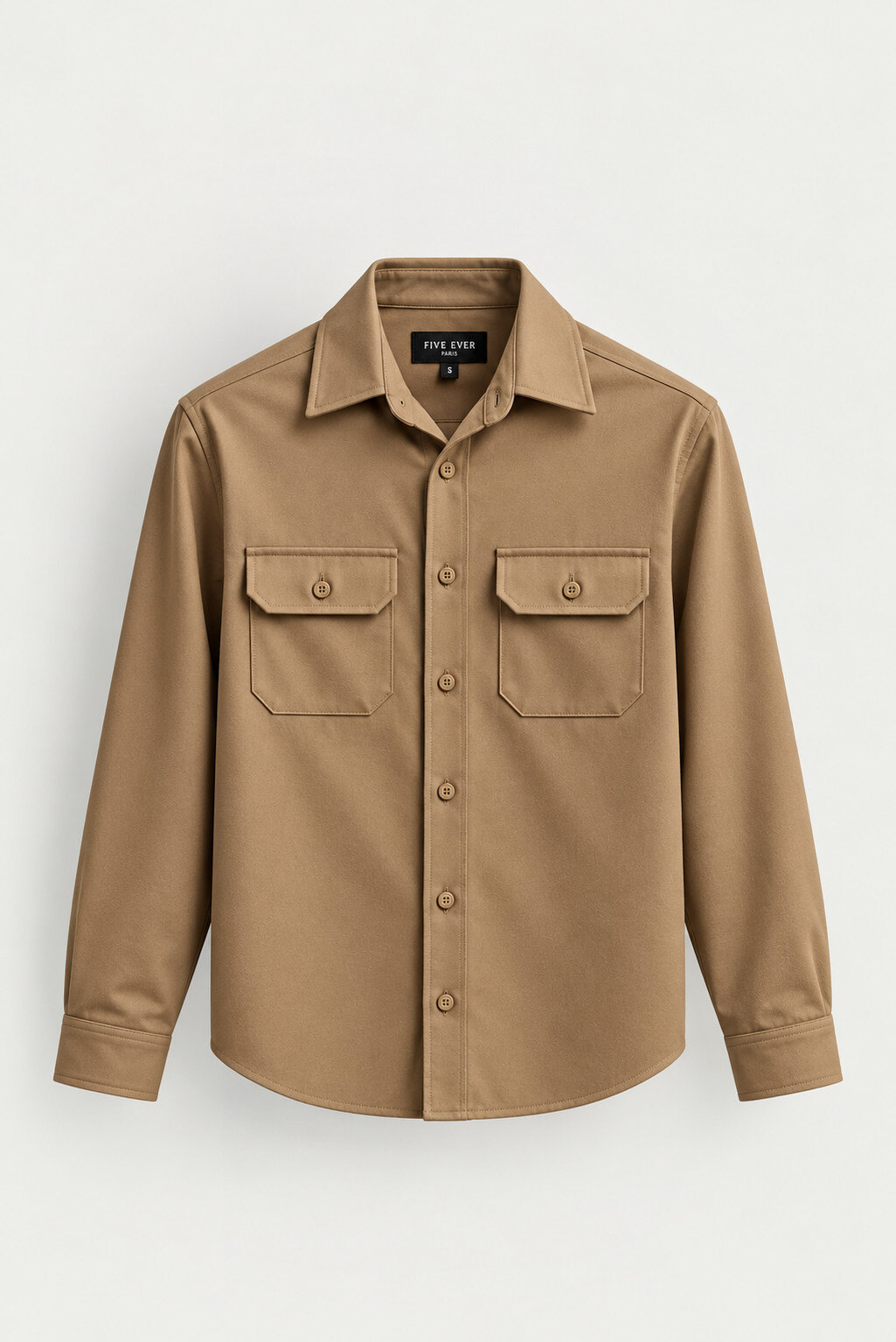 Grossista FIVE EVER - Camicia da uomo con finitura satinata lucida – Doppia tasca