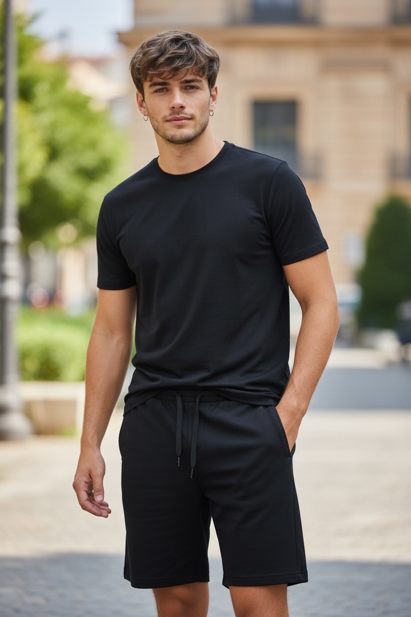 Großhändler FIVE EVER - Baumwoll-T-Shirt und Shorts Set