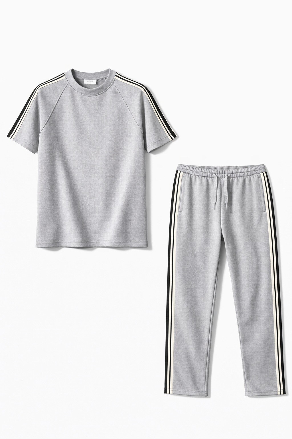 Großhändler FIVE EVER - Premium-Set aus hellgrauem T-Shirt und Hose