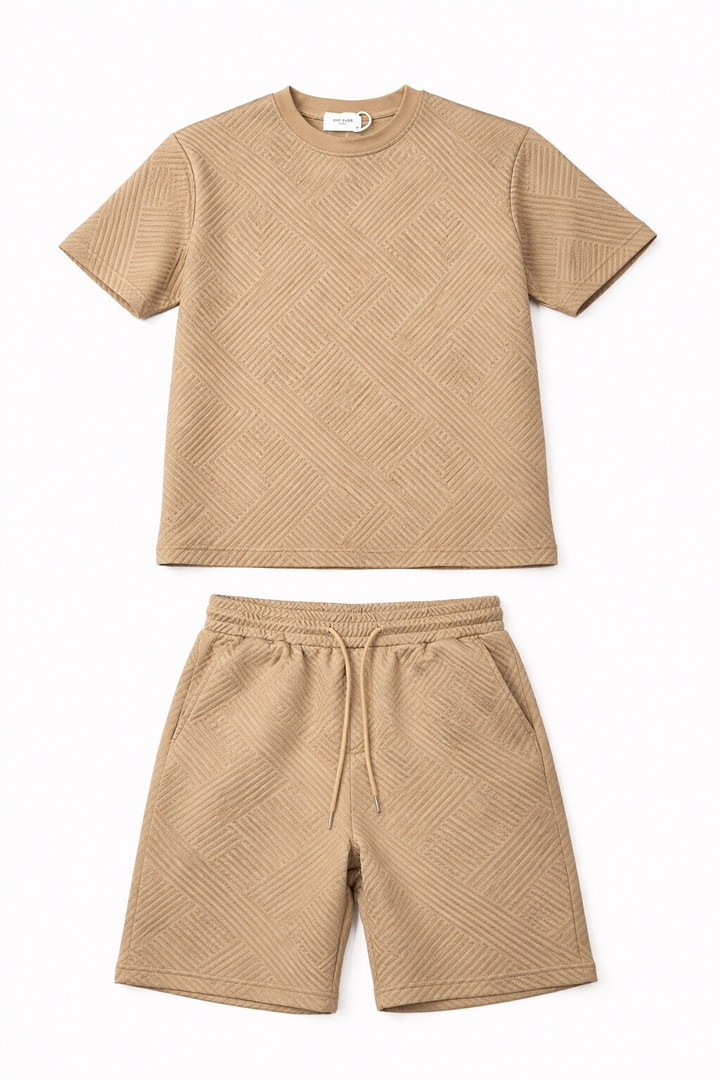 Großhändler FIVE EVER - Set aus T-Shirt und Shorts mit Texturmuster