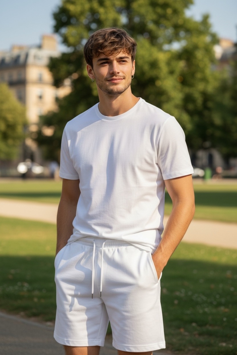 Großhändler FIVE EVER - Baumwoll-T-Shirt und Shorts Set