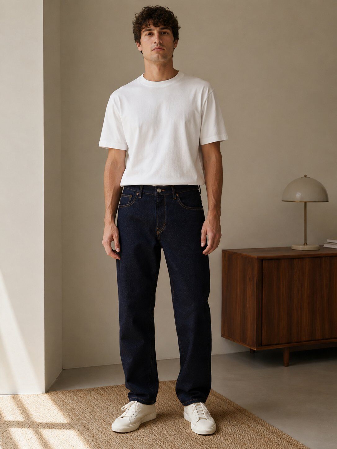 Mayorista FIVE EVER - Vaqueros de Denim Crudo con Corte Relajado y Ajustado