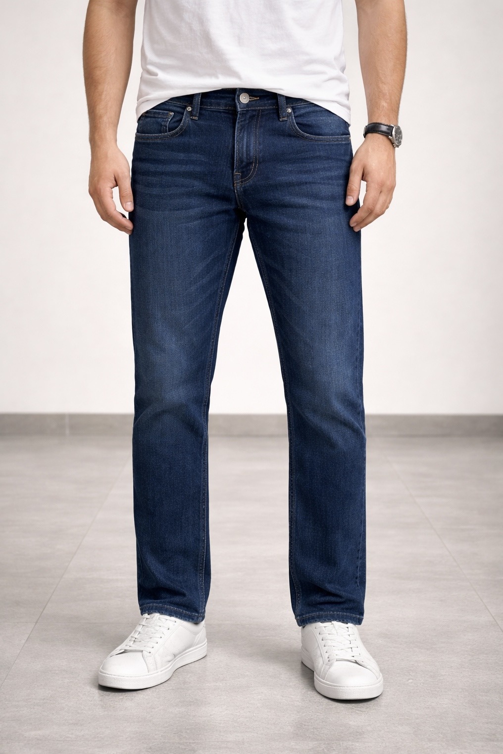 Großhändler FIVE EVER - Premium-Qualität ausgewaschene blaue Baumwolljeans