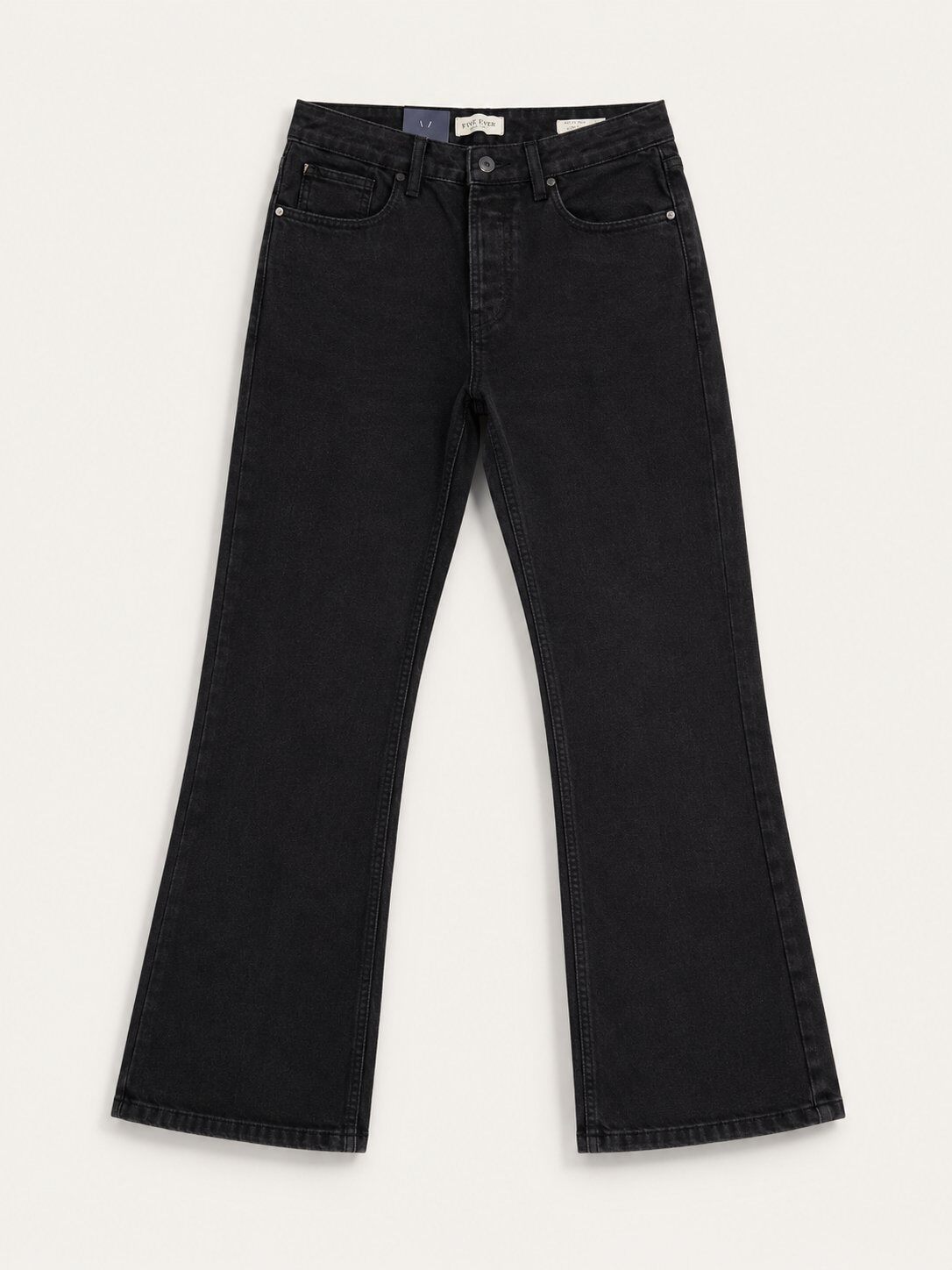 Wholesaler FIVE EVER - BLACK FLARE JEANS