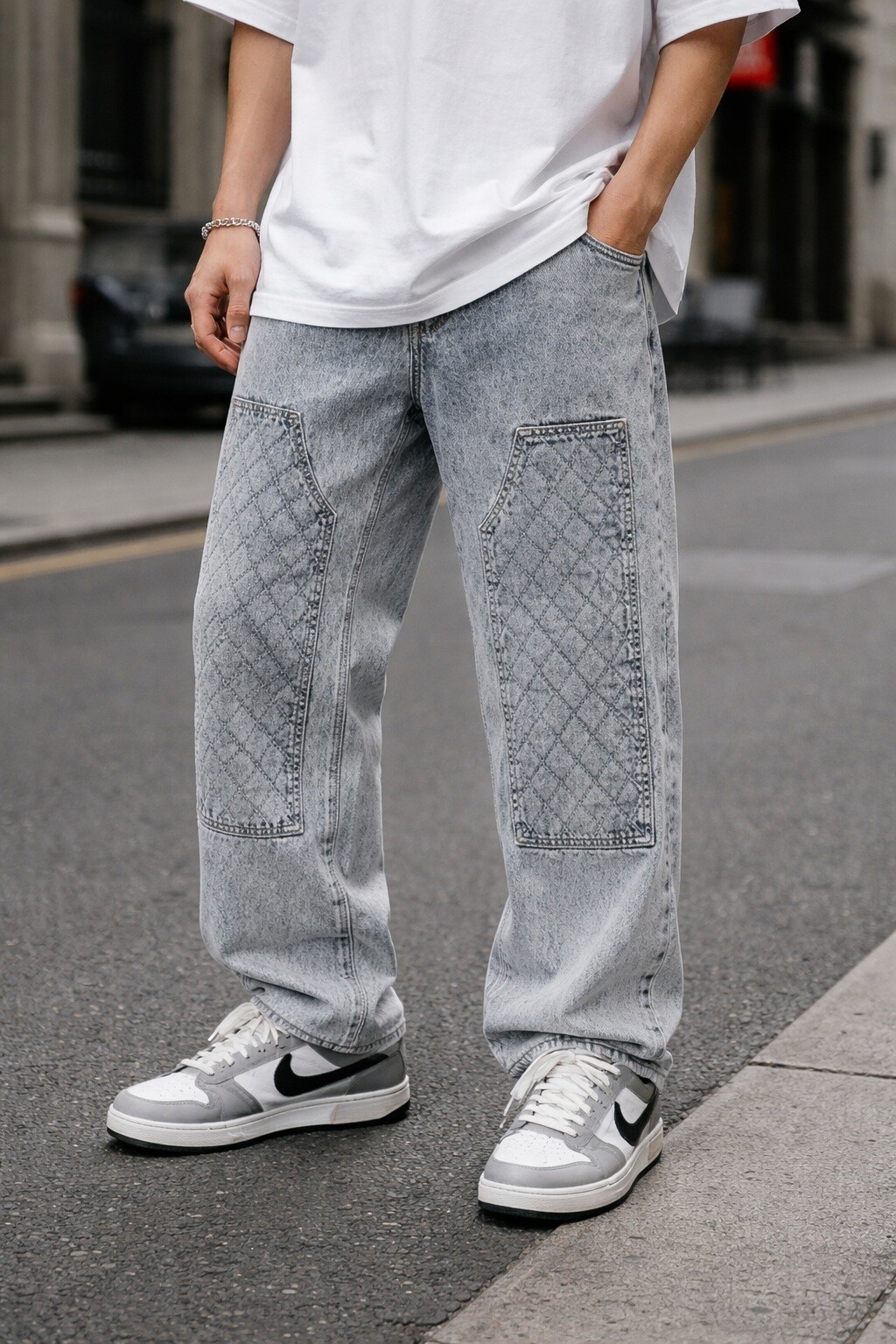 Grossiste FIVE EVER - JEANS BAGGY 100%coton qualité premium motif