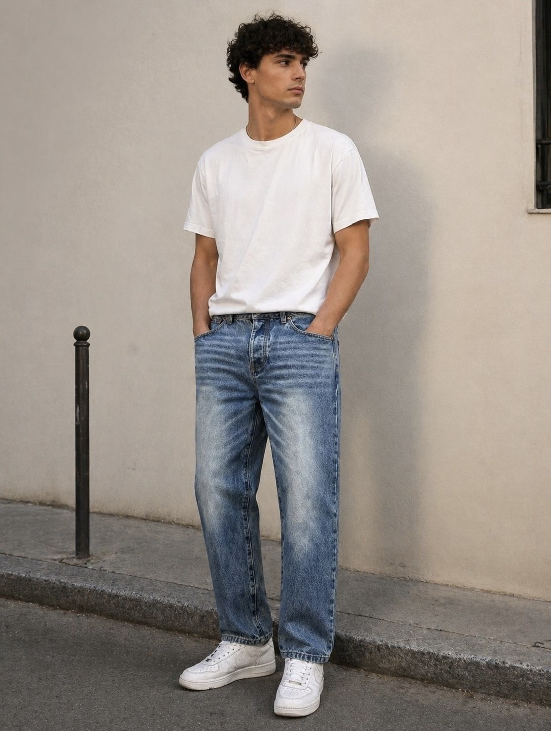 Wholesaler FIVE EVER - STRAIGHT BLUE Jeans 100% Cotton
