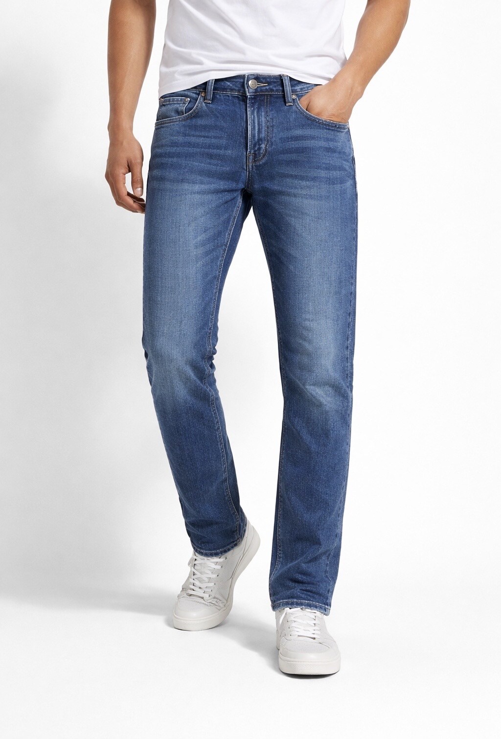 Großhändler FIVE EVER - Herrenjeans FIVE EVER – Schmal geschnittene, ausgewaschene blaue Denim