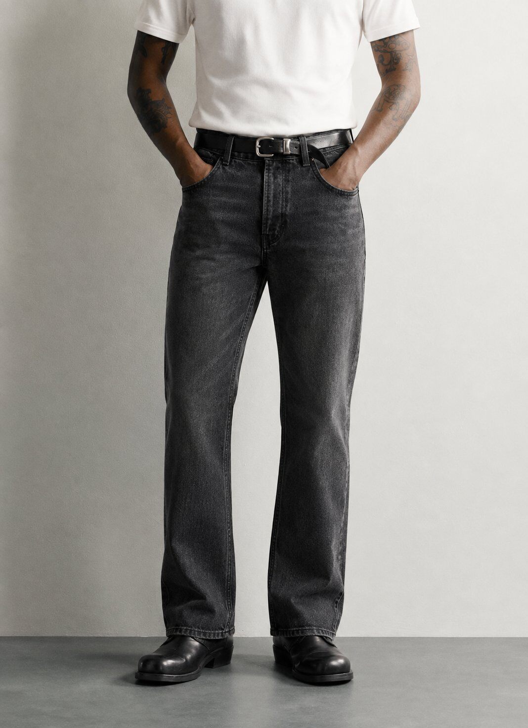 Wholesaler FIVE EVER - GREY FLARE JEANS