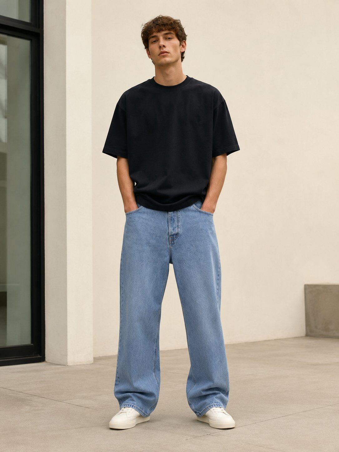 Wholesaler FIVE EVER - BAGGY Jeans 100% Premium Quality Cotton