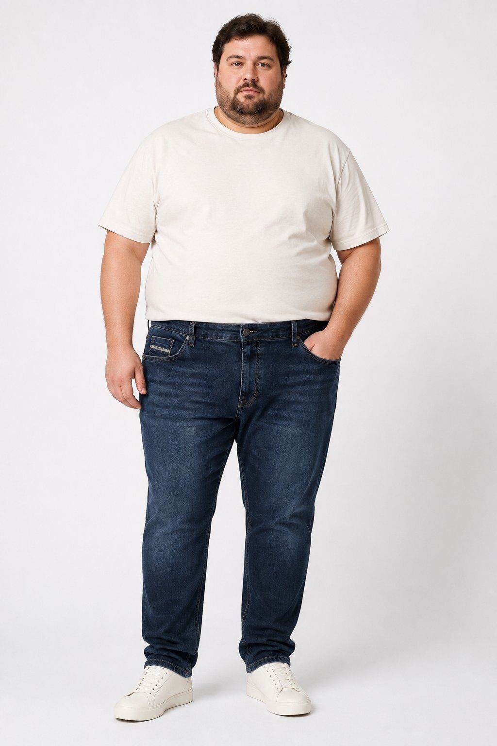 Mayorista FIVE EVER - JEANS DE ALGODÓN AZUL OSCURO TALLA GRANDE