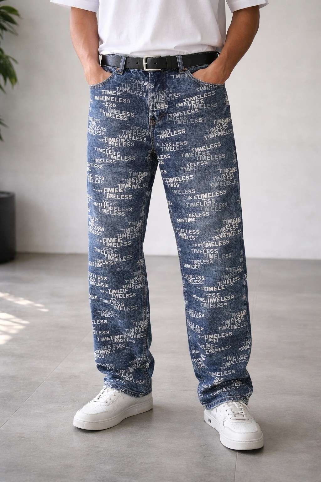 Grossiste FIVE EVER - JEAN BAGGY bleu imprimé TIMELESS
