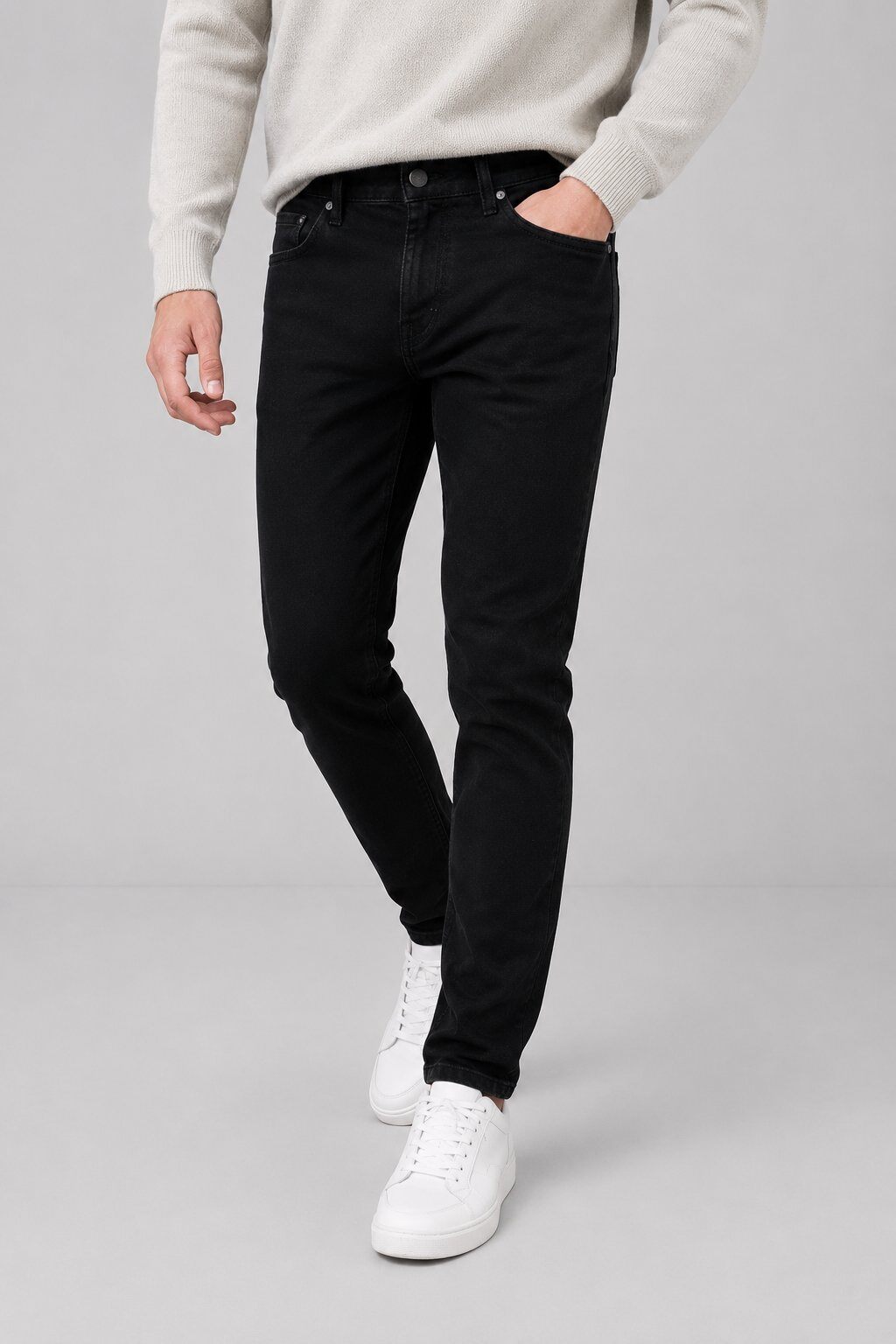 Großhändler FIVE EVER - Herren Regular Fit Stretch Jeans in Schwarz