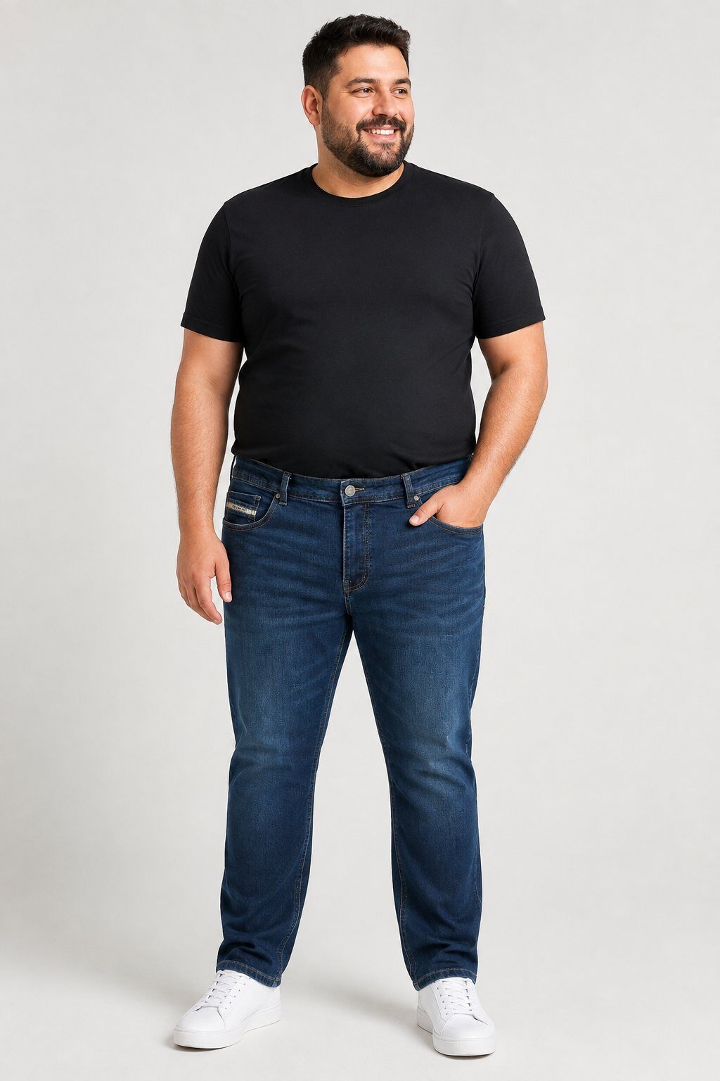Mayorista FIVE EVER - JEANS DE ALGODÓN AZUL OSCURO TALLA GRANDE