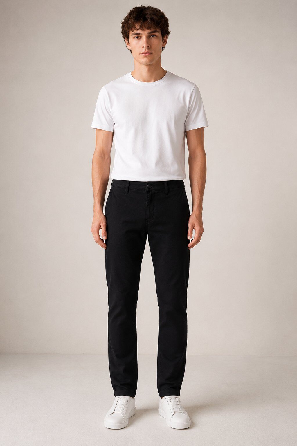 Grossista FIVE EVER - Pantaloni Chino in Maglia Nera Premium