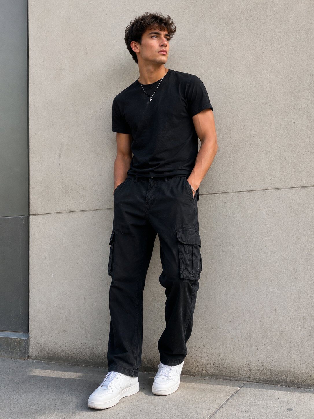 Großhändler FIVE EVER - Schwarze Cargo-Hose für Herren