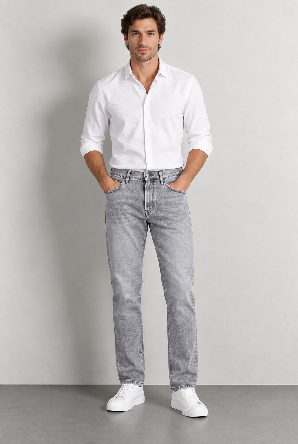 Grossiste FIVE EVER - JEAN REGULAR GRIS CLAIR