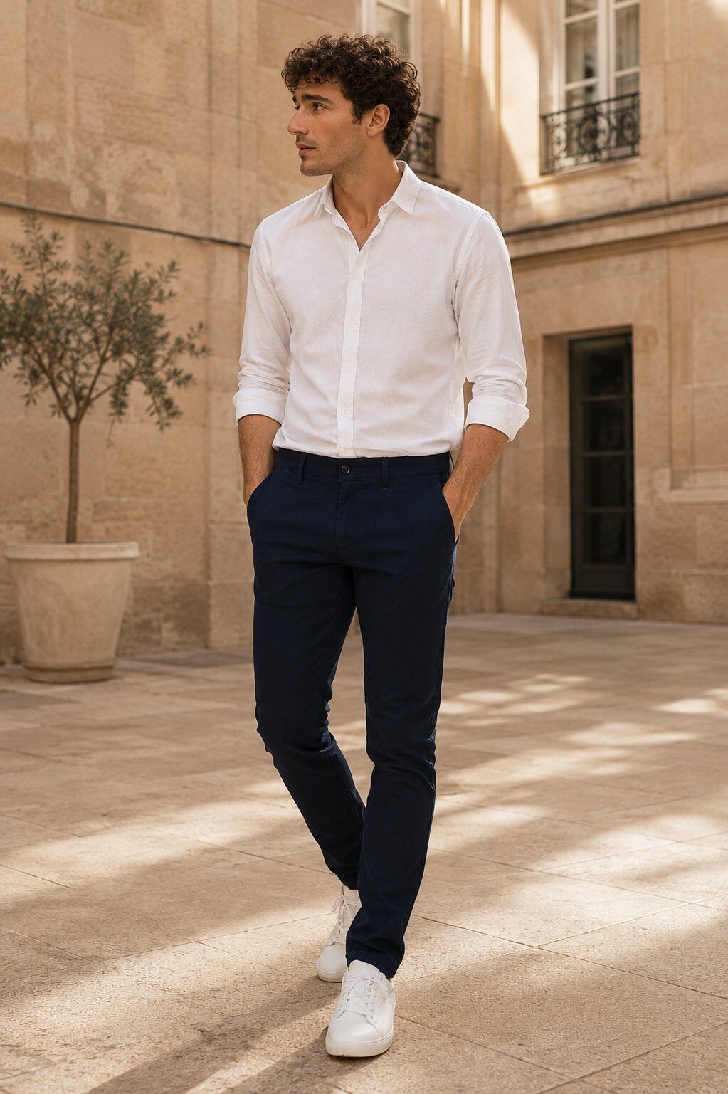 Grossista FIVE EVER - Chino in Maglia Blu Navy