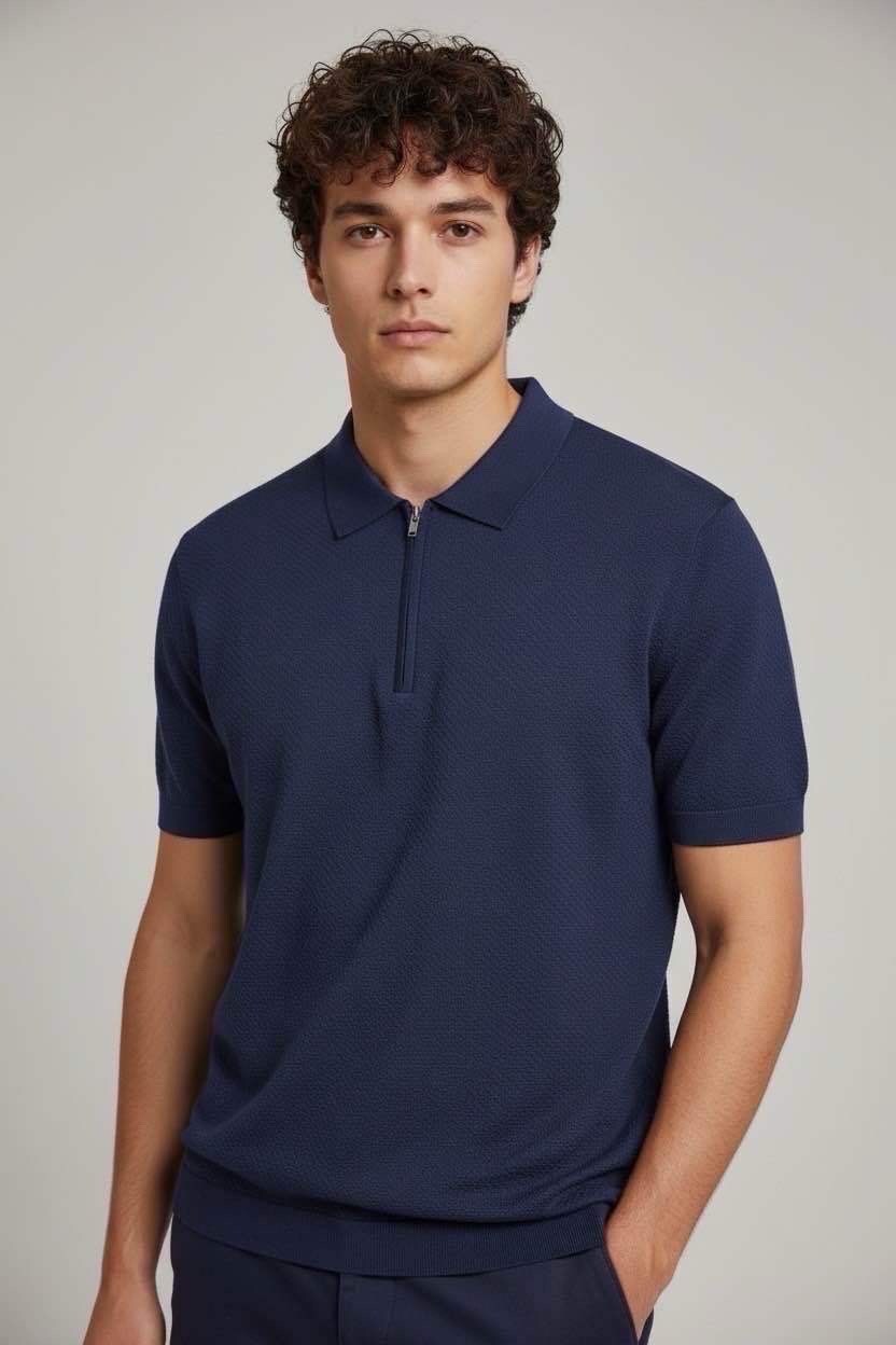 Großhändler FIVE EVER - Strick-Poloshirt