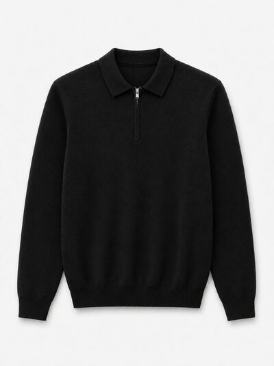 Großhändler FIVE EVER - Herren Feinstrick-Pullover mit Reißverschluss und Polokragen – Lange Ärmel Großhändler FIVE EVER - Herren Feinstrick-Pullover mit Reißverschluss und Polokragen – Lange Ärmel