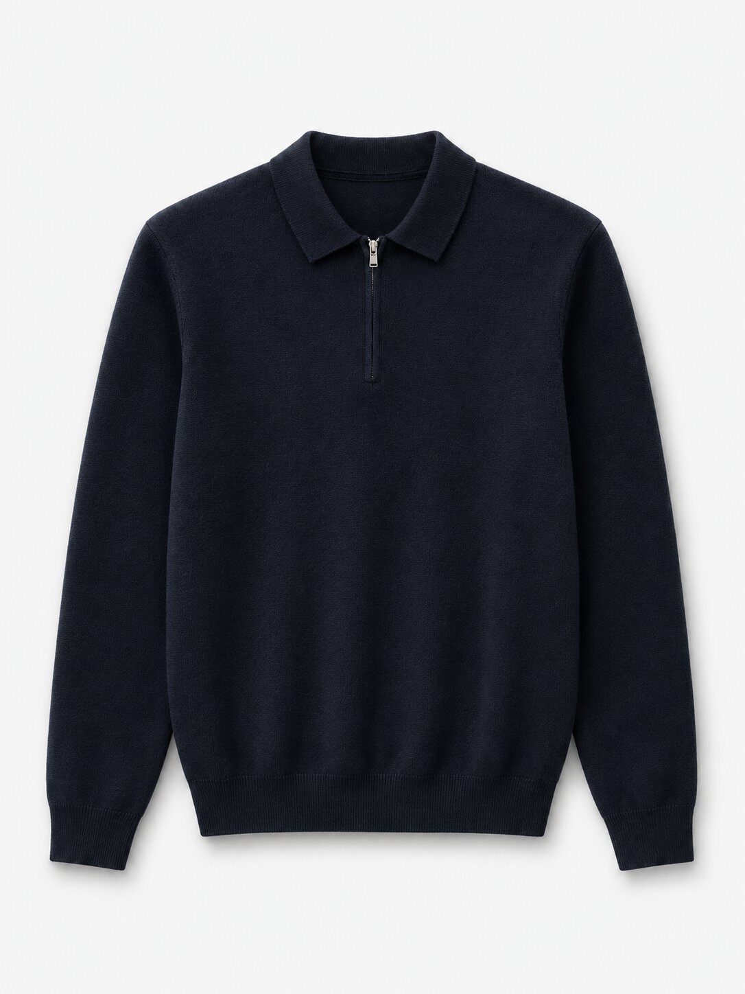 Grossiste FIVE EVER - Pull Homme Col Polo Zippé Maille Fine – Manches Longues