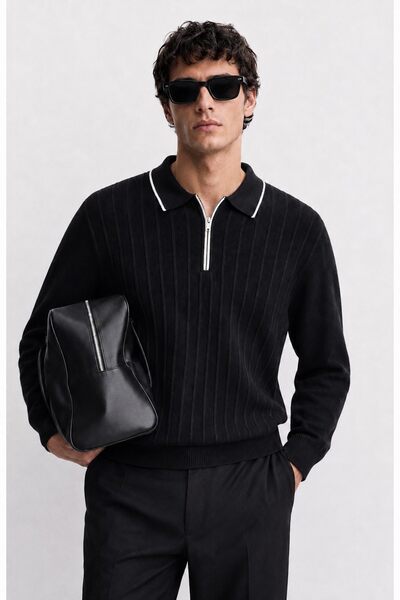 Grossista FIVE EVER - Maglione polo con zip Grossista FIVE EVER - Maglione polo con zip