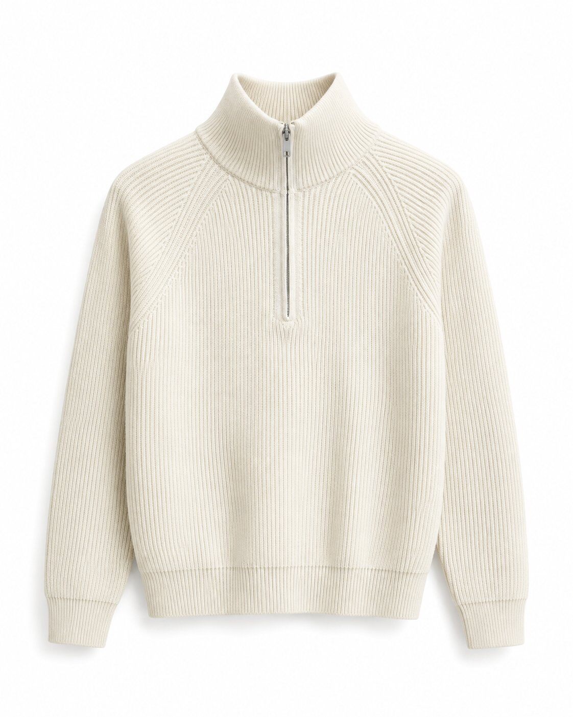 Grossiste FIVE EVER - Pull col montant zippé en maille côtelée