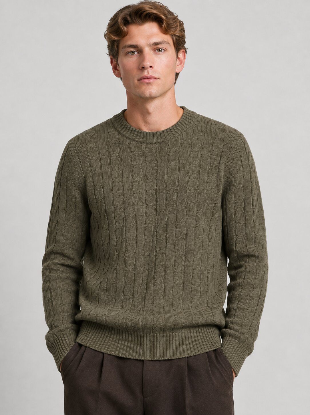 Grossiste FIVE EVER - Pull torsadé col rond – Toucher cachemire