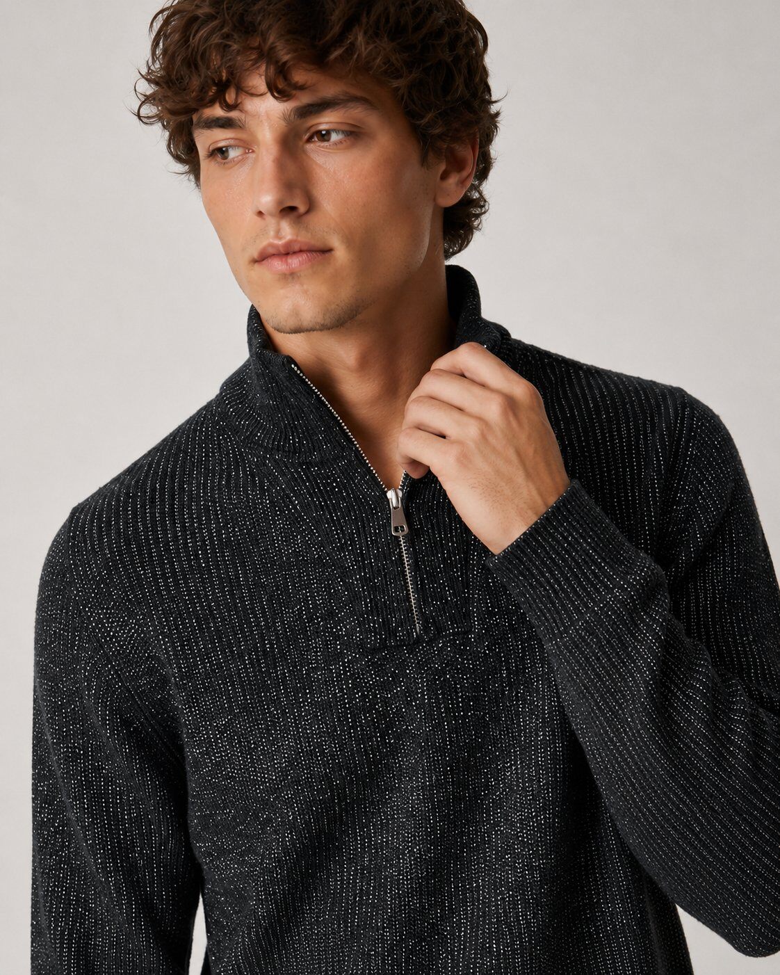 Grossiste FIVE EVER - Pull col Camionneur zip