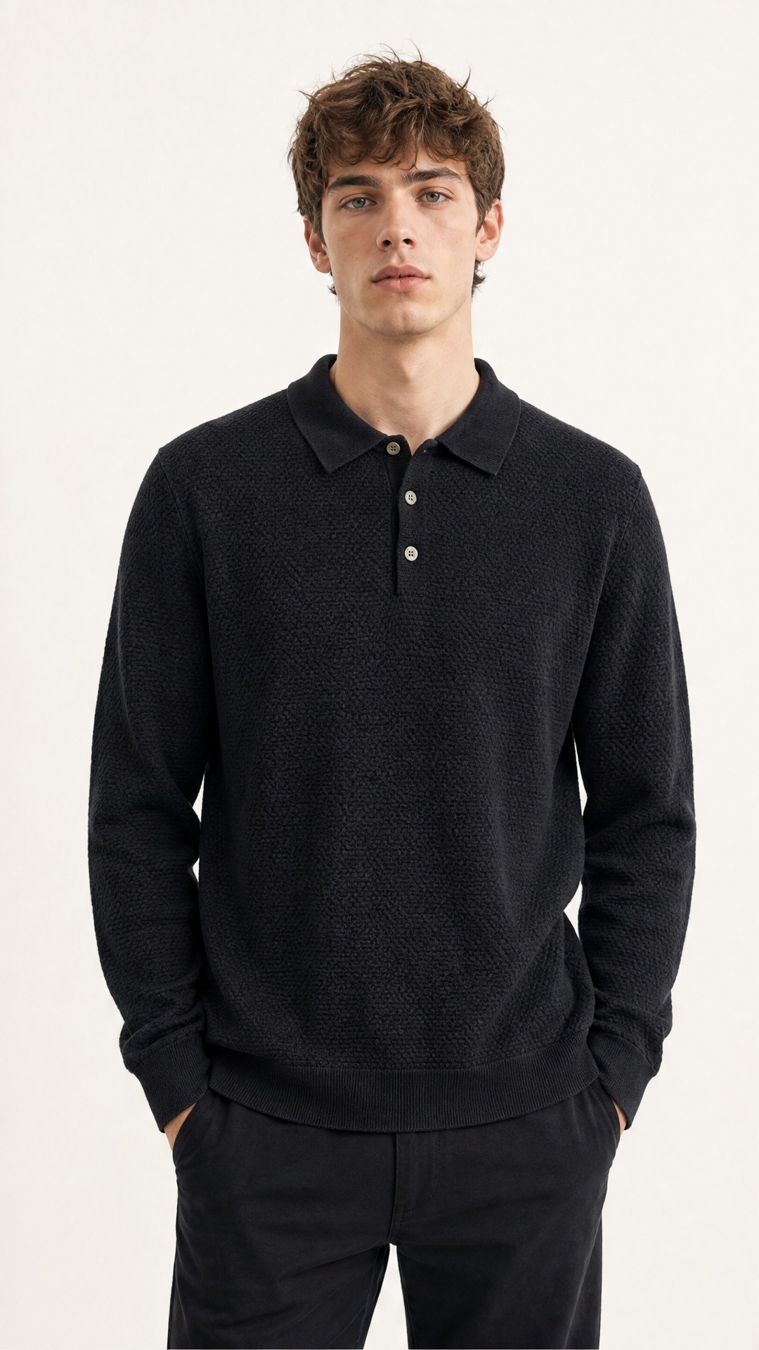 Großhändler FIVE EVER - Langärmeliges Polo mit Struktur