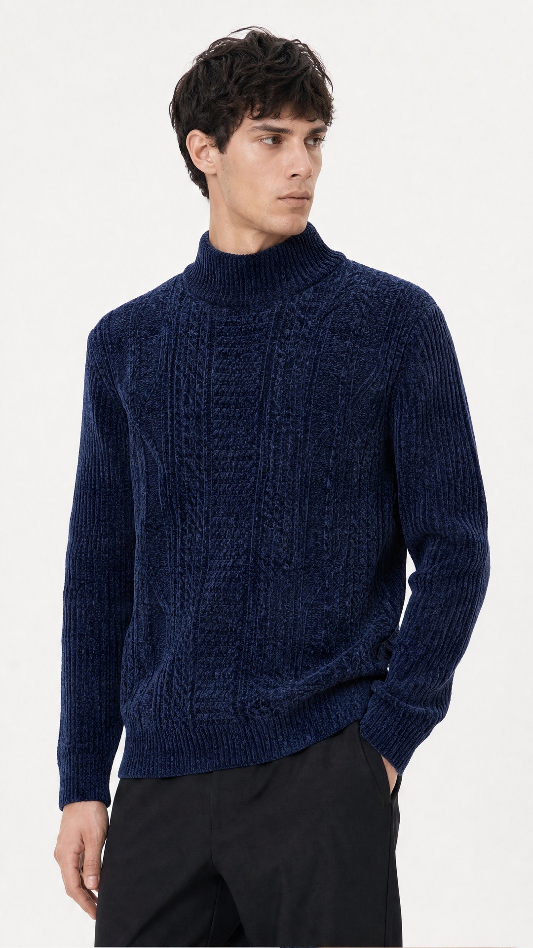 Großhändler FIVE EVER - Zopfstrick-Stehkragen-Pullover