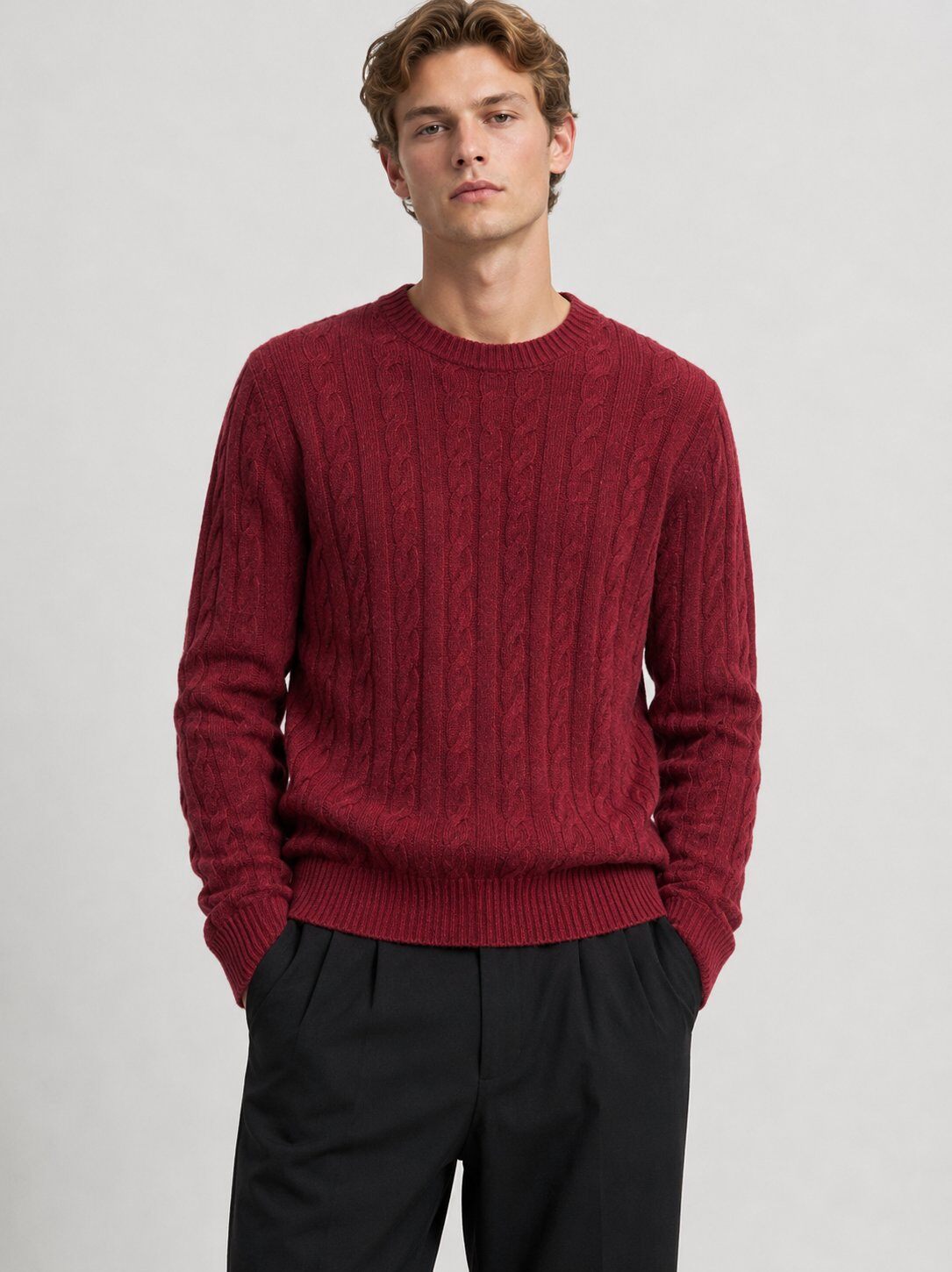 Grossiste FIVE EVER - Pull torsadé col rond – Toucher cachemire
